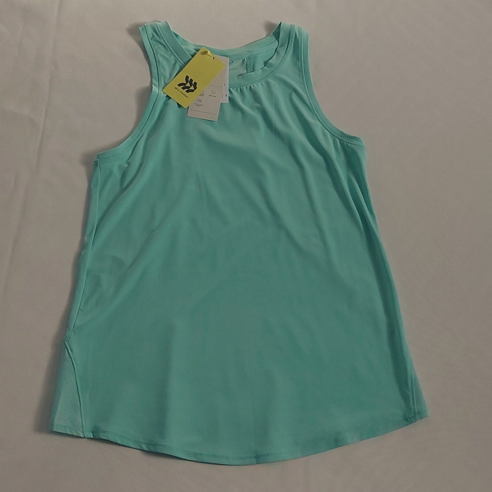 All In Motion Girls Sprint Free Run Tank Top Sleeveless Aqua Blue Size Xs